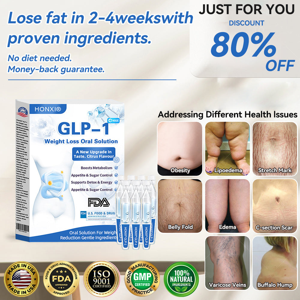 ❤️Honxi@ GLP-1Max Weight Loss Oral Solution — Easily manage weight, support cardiovascular health, lower blood sugar and blood lipids, improve sleep and breathing, and protect joint health🚀