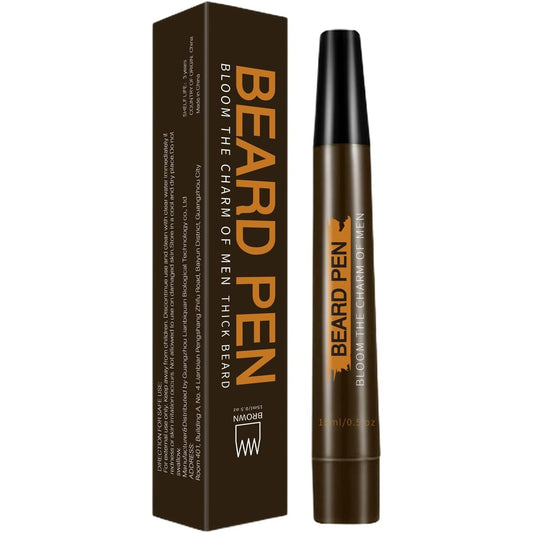 Beard Pencil Filler, Brown Tattoo Eyebrow Pen With Fork Tip - Waterproof, Long Lasting, Natural Looking Hair Filler for Define & Sharpen Hair, Beard & Eyebrow