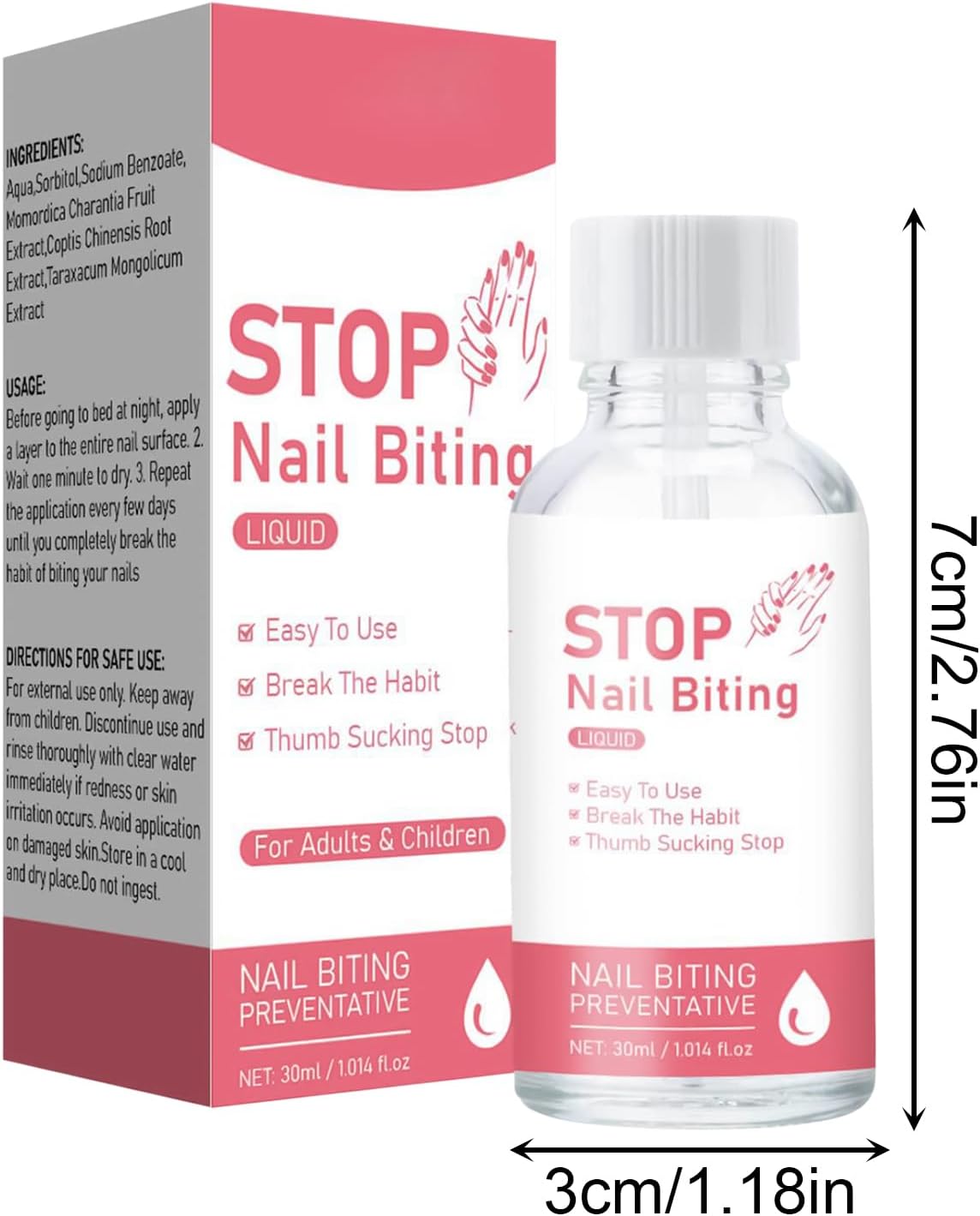 Anti Bite Nail | Transparent Hardening Care 30 ml Resistant, Long-Lasting Solution Hands Fingers Adult and Baby Thumb Sucking Stop