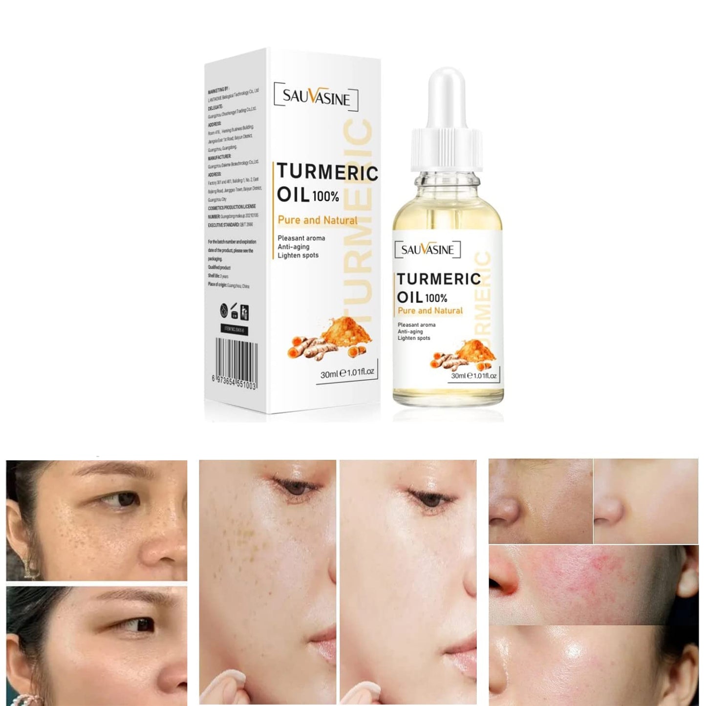 Lanthome Turmeric Oil for Dark Spot on Face, Turmeric Face Oil for Moisturizing, Rejuvenating,Soothing, Anti-Aging Repair Skin 30mL