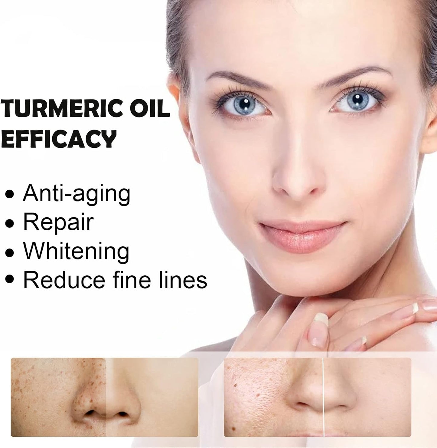 Turmeric Dark Spot Corrector Serum, Bright Skin Dark Spot Corrector Face Whitening Serum Turmeric Repair Face Serum Skin Care Reduce Fine Lines Moisturizing Anti-aging Repair Serum for Face Body
