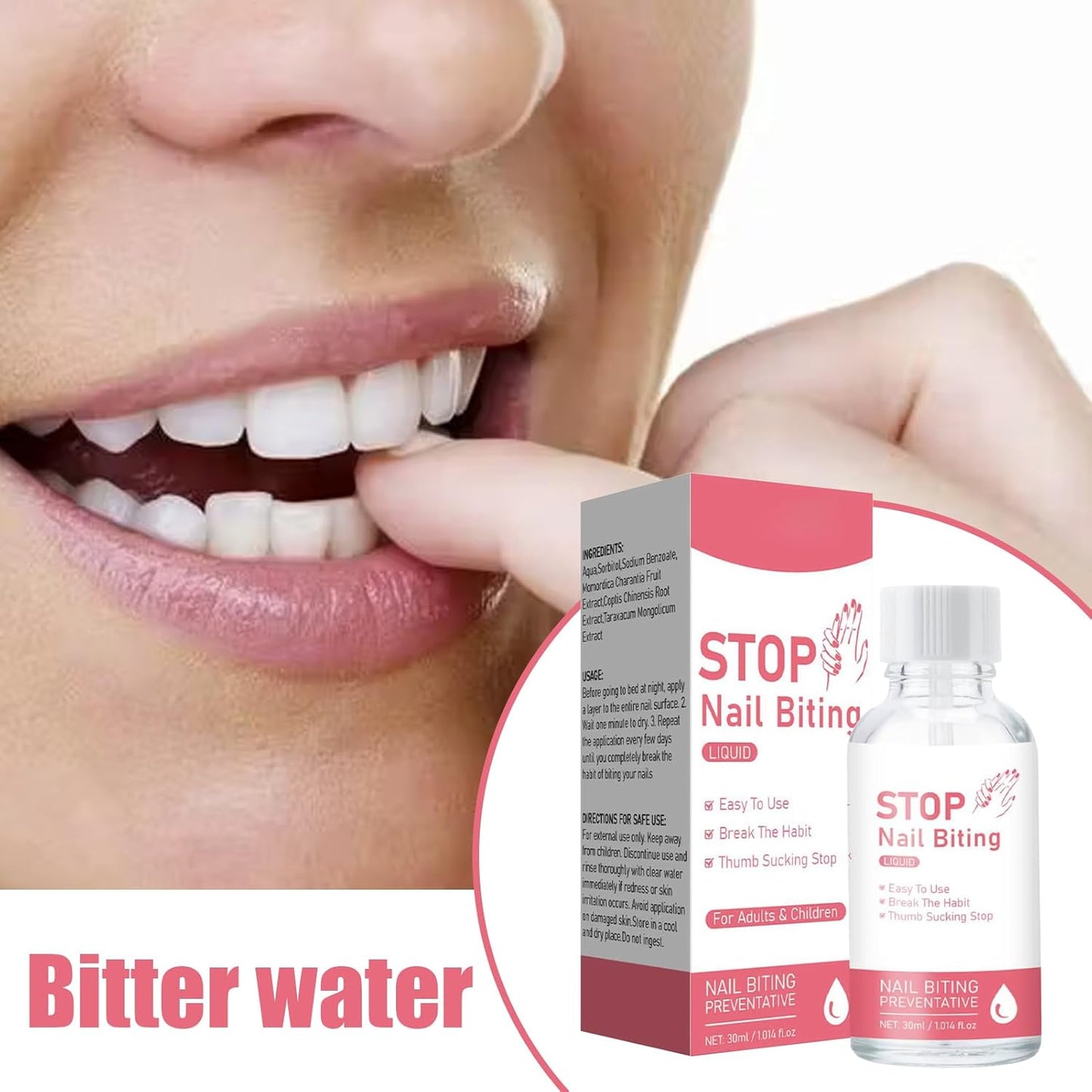 Anti Bite Nail | Transparent Hardening Care 30 ml Resistant, Long-Lasting Solution Hands Fingers Adult and Baby Thumb Sucking Stop