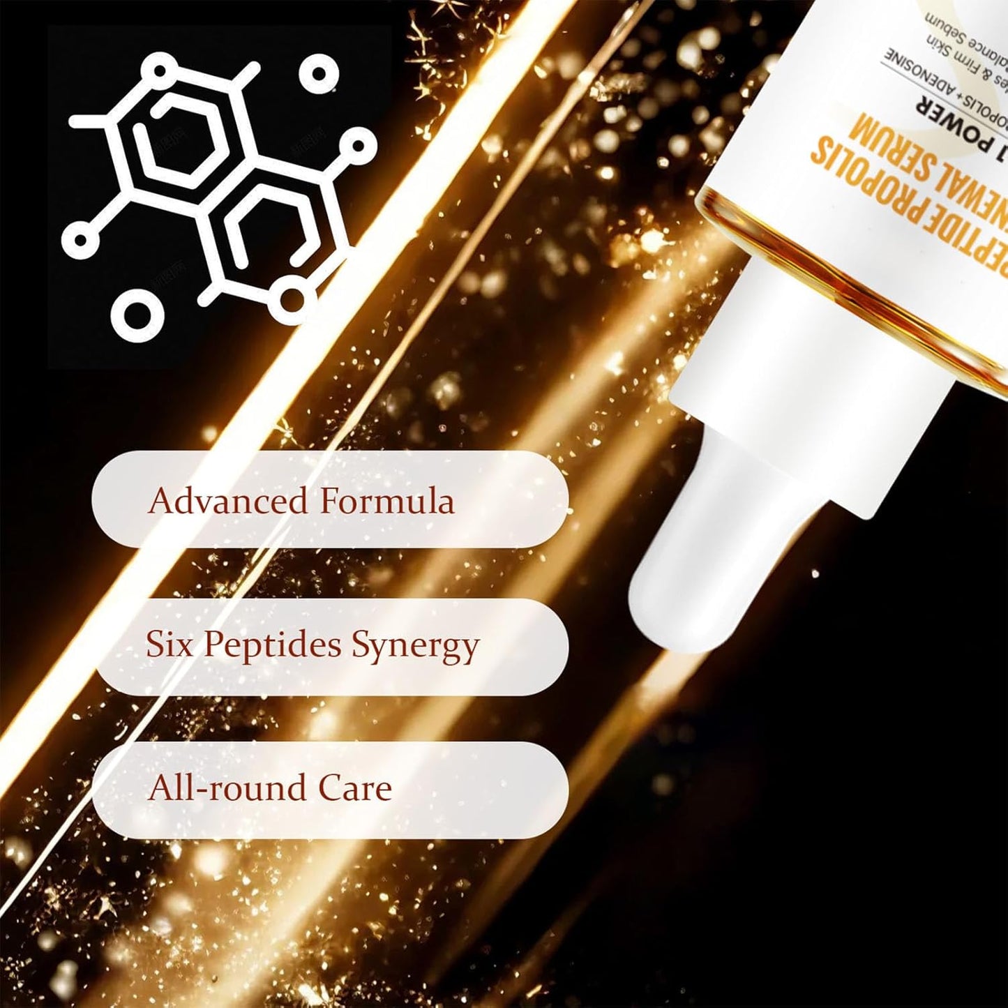 Peptide Propolis Renewal Serum, 2Pcs Peptide Propolis Serum for Face Anti Aging, Reduces Wrinkles & Fine Line, Boosts Skin Elasticity, Deep Moisturizing Nourishing for All Skin Types
