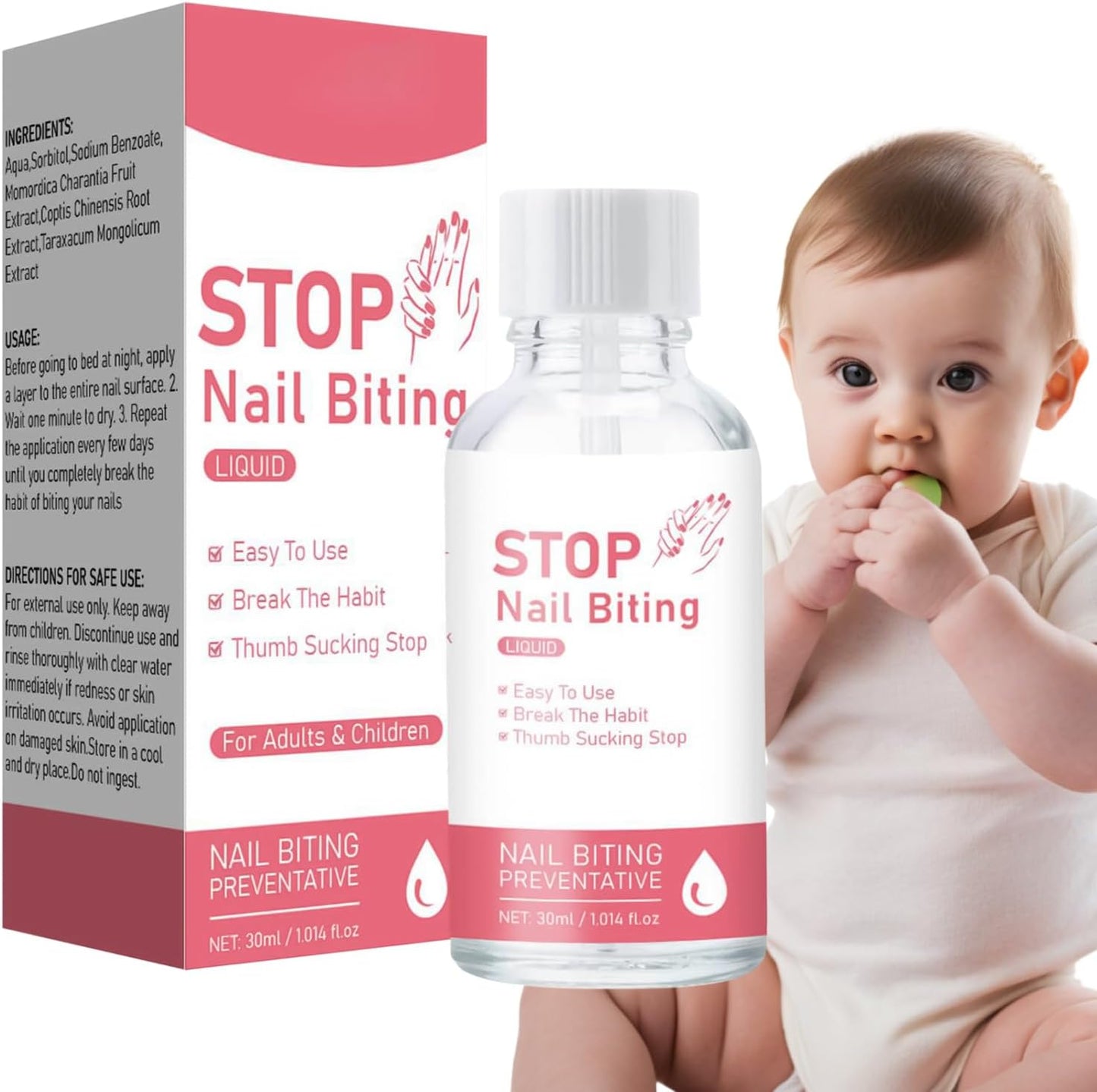 Anti Bite Nail | Transparent Hardening Care 30 ml Resistant, Long-Lasting Solution Hands Fingers Adult and Baby Thumb Sucking Stop