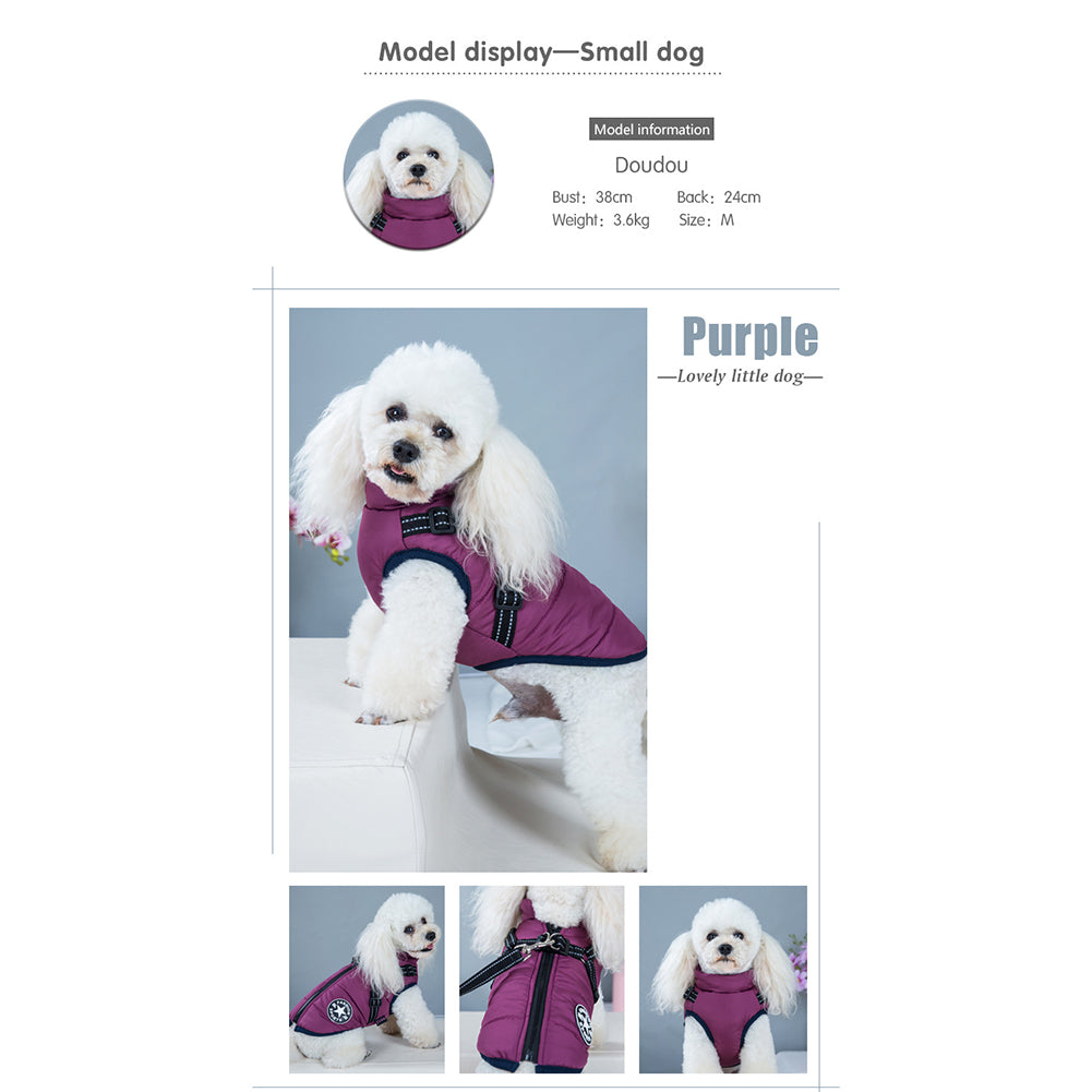 PawbibiTM - Waterproof Winter Jacket with Built-in Harness