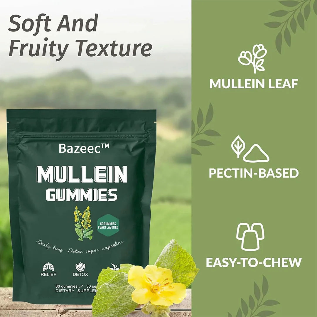 🔥Last Day Promotion 49% OFF🔥Mullein Gummies | Lung Health & Sinus Relief (30 Day Supply)