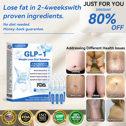 ❤️Honxi@ GLP-1Max Weight Loss Oral Solution — Easily manage weight, support cardiovascular health, lower blood sugar and blood lipids, improve sleep and breathing, and protect joint health🚀