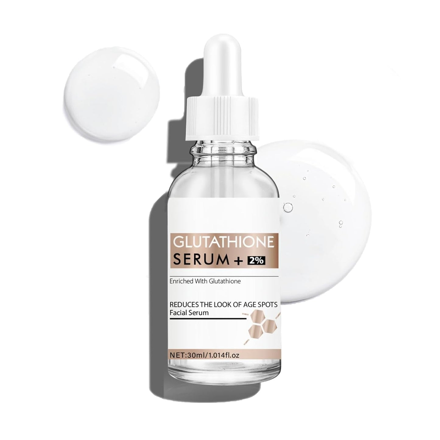 Glutathione Serum,20000ppm Glutathione and Hyaluronic Acid Korean Face Serums for Women Dark Spot Serum Improve Skin Elasticity Reduces Hyperpigmentation,Fine Lines & Wrinkles