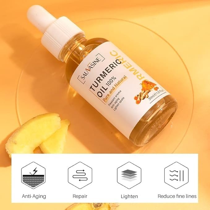 Lanthome Turmeric Oil for Dark Spot on Face, Turmeric Face Oil for Moisturizing, Rejuvenating,Soothing, Anti-Aging Repair Skin 30mL