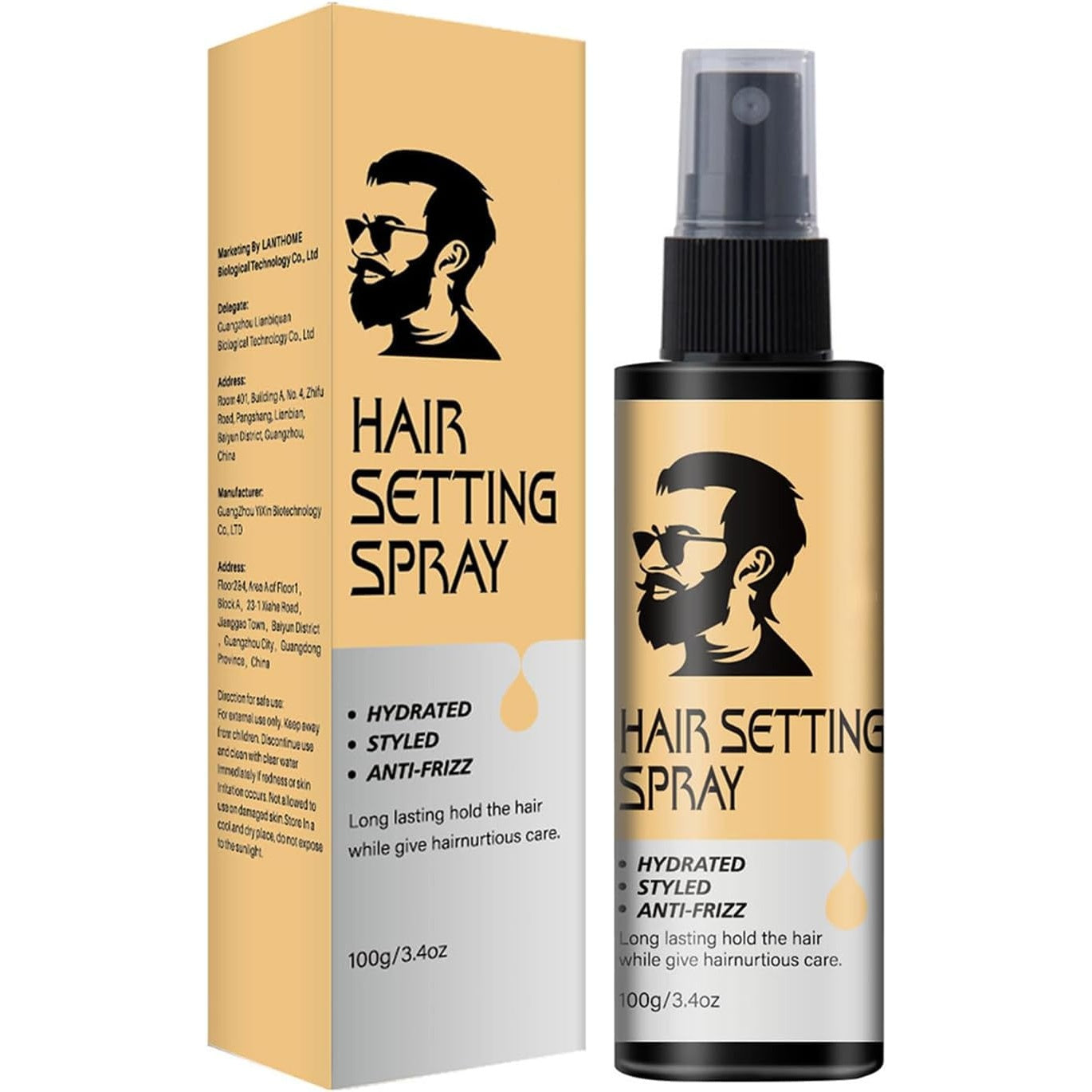 Create Fuller and Control Your Hairstyle Prevent Hair Frizz with Hair Spray for Men Lightweight Styling Spray 100ML