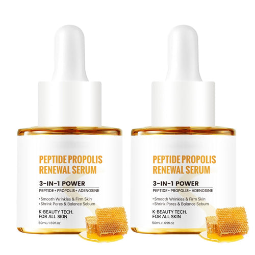 Peptide Propolis Renewal Serum, 2Pcs Peptide Propolis Serum for Face Anti Aging, Reduces Wrinkles & Fine Line, Boosts Skin Elasticity, Deep Moisturizing Nourishing for All Skin Types