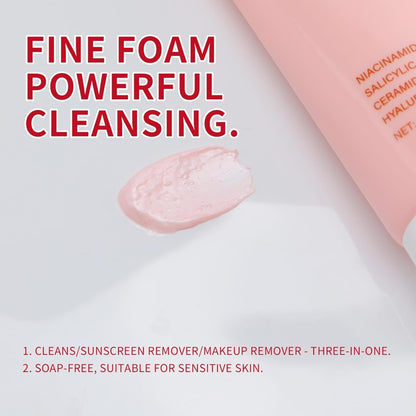 Niacinamide Deep Cleansing Facial Wash- Pore Refining, Moisturizing Face Cleanser, Makeup & Sunscreen Remover, No Dryness, For All Skin Types (1PC)