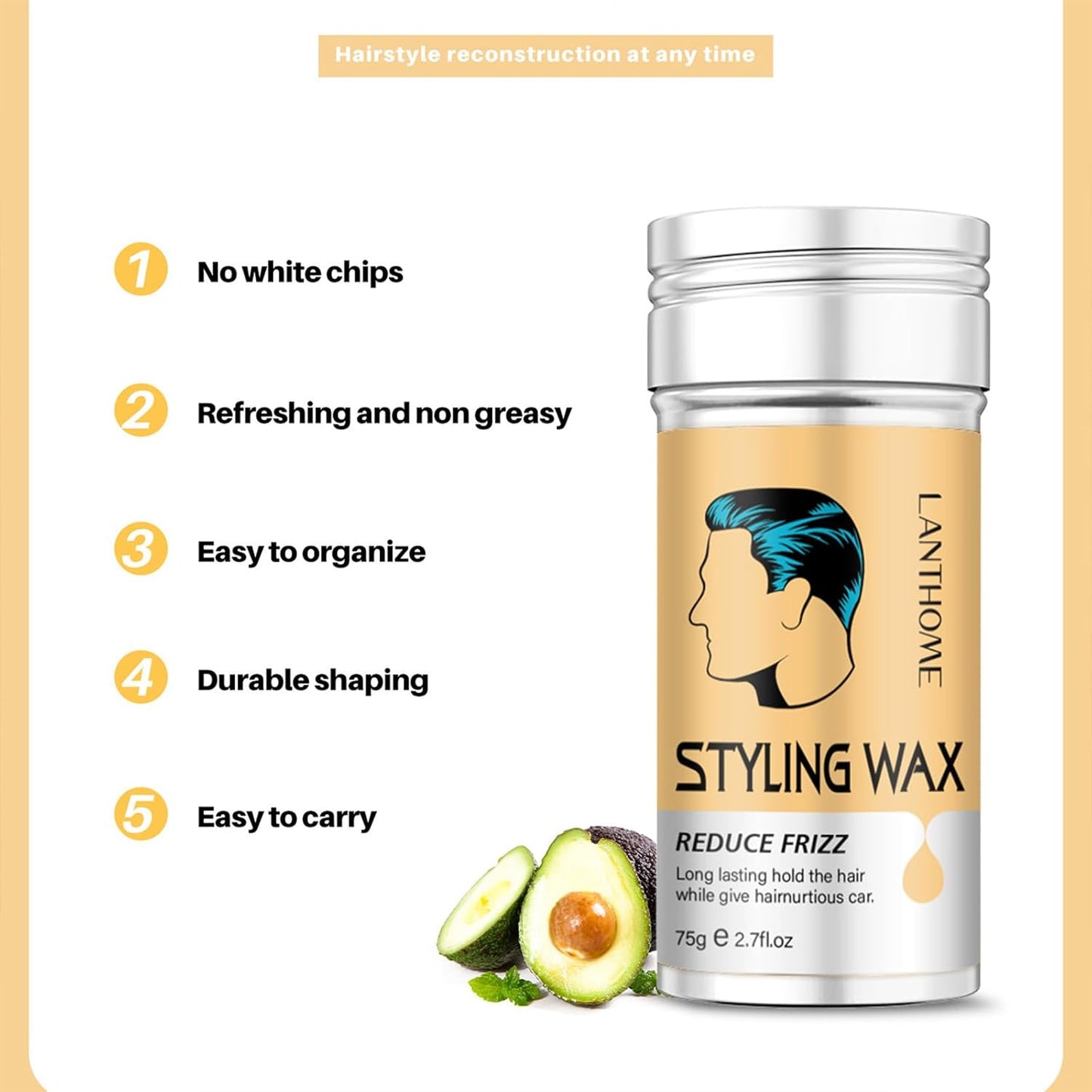 Hair Wax Stick Styling Wax for Smooth Wigs Slick Stick for Hair Styling Hair Pomade Stick Artifacts for Women