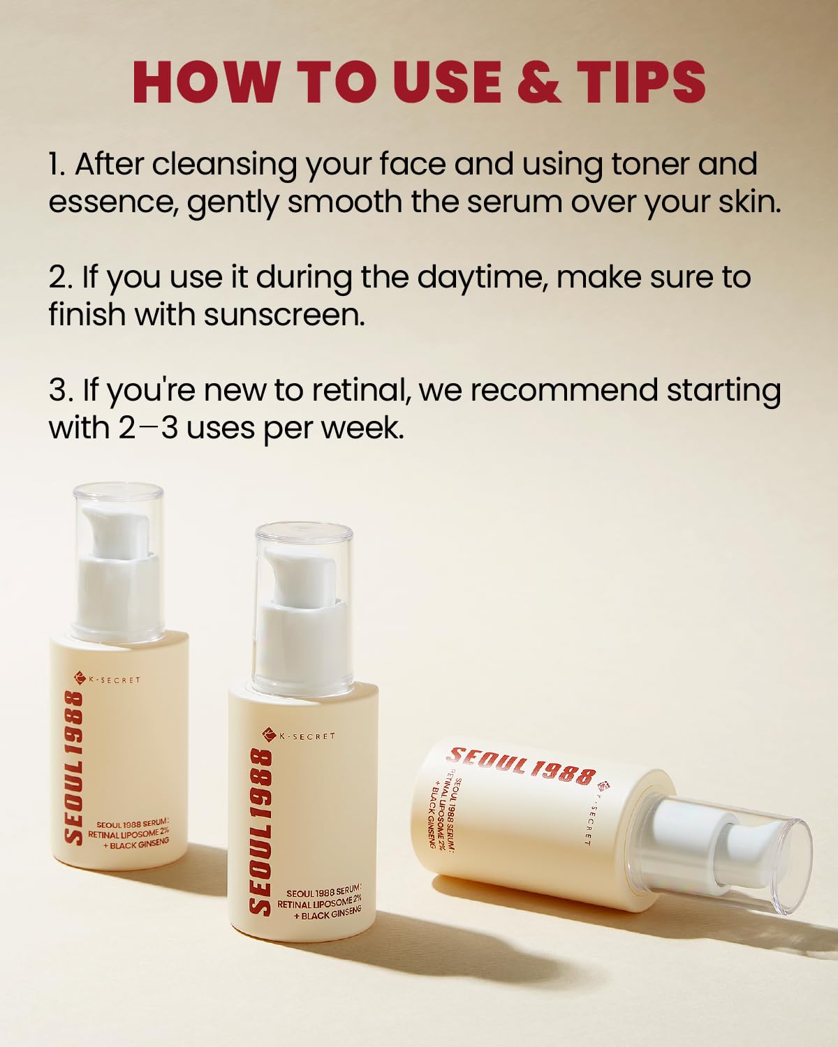 KSECRET | SEOUL 1988 Serum : Retinal Liposome 2% + Black Gingeng, 30ml/1.01fl.oz | 58% Black Gingeng Extract with Retinal, Bakuchiol, Vitamin C & 3 Peptides for Wrinkle Care | Korean Skincare |