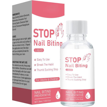 Anti Bite Nail | Transparent Hardening Care 30 ml Resistant, Long-Lasting Solution Hands Fingers Adult and Baby Thumb Sucking Stop