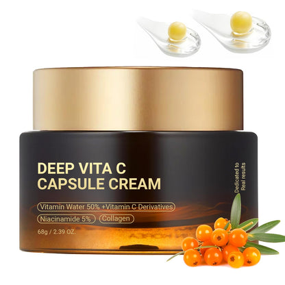 Deep Vitamin C Golden Capsule Hydrating Face Moisturizer, Antioxidant Protection, Lightweight Daily Skincare