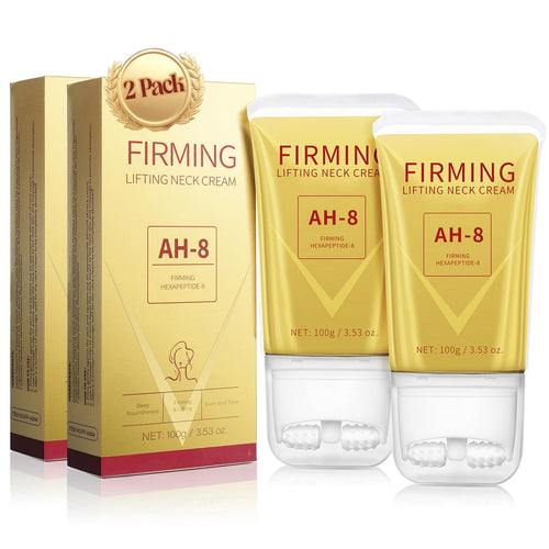 Mtmult AH-8 Firming Neck Cream - Neck Creams for Tightening and Firming - Anti-Aging Cream for Loose Skin with Roller Applicator - Effective for Neck & Body, Lifting Cream for Women & Men (2PC)