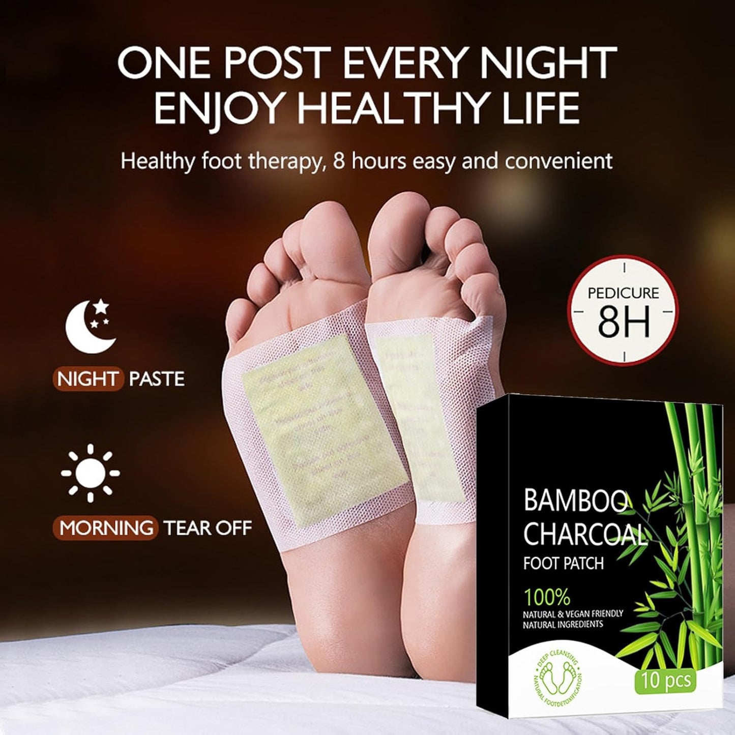 20pcs Foot Pads- Deep Cleansing Foot Patches - Rosemary, Bamboo Vinegar, Ginger Cleaning Pads fo Feet - Feet Care Patch