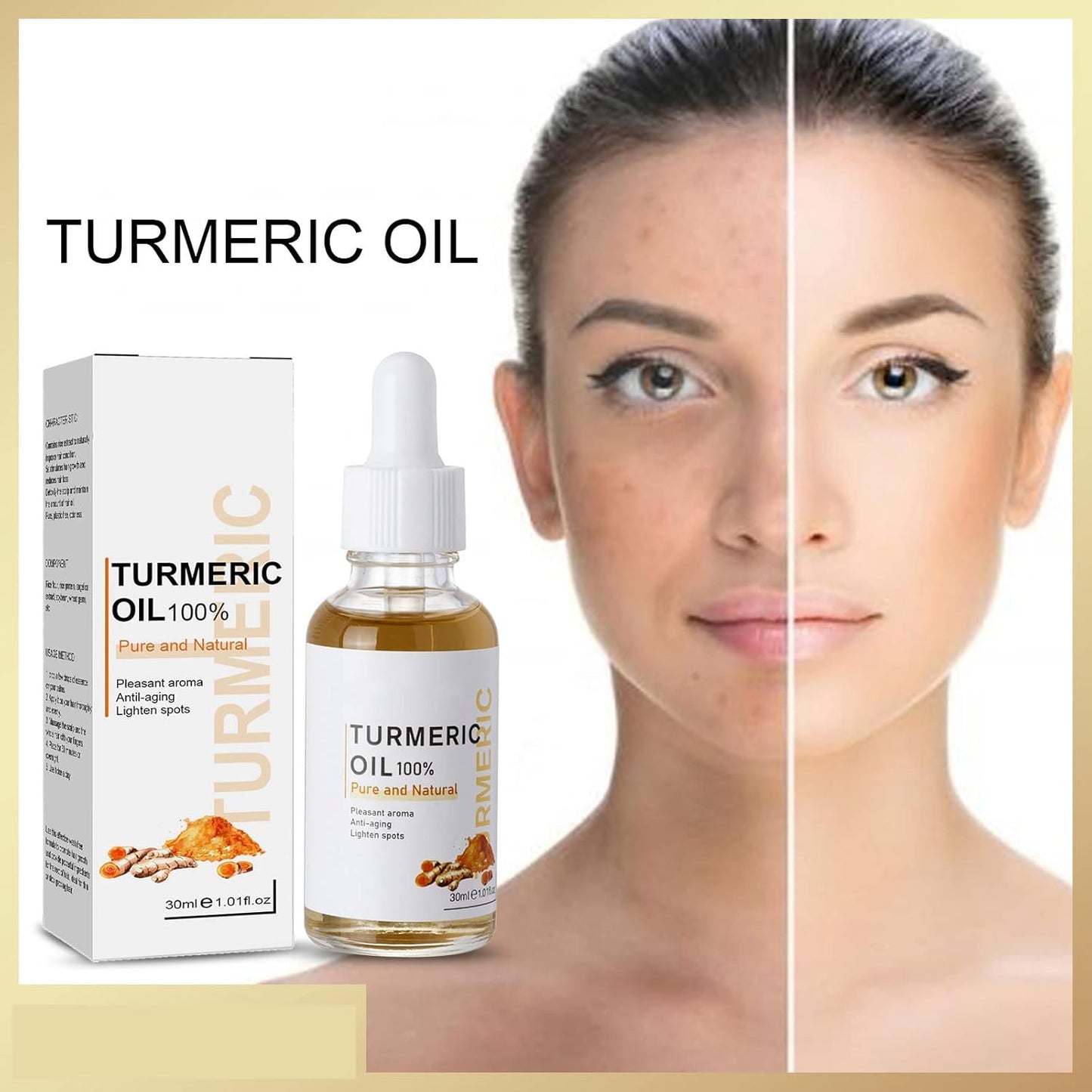 Turmeric Dark Spot Corrector Serum, Bright Skin Dark Spot Corrector Face Whitening Serum Turmeric Repair Face Serum Skin Care Reduce Fine Lines Moisturizing Anti-aging Repair Serum for Face Body