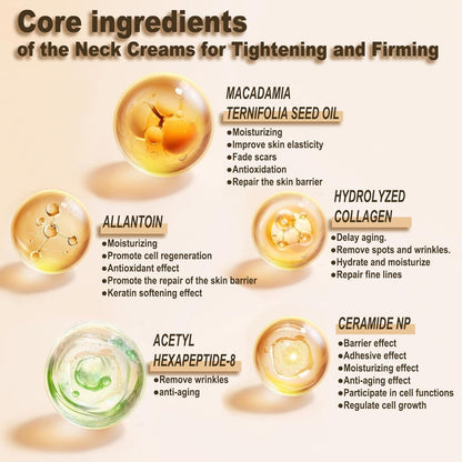 Mtmult AH-8 Firming Neck Cream - Neck Creams for Tightening and Firming - Anti-Aging Cream for Loose Skin with Roller Applicator - Effective for Neck & Body, Lifting Cream for Women & Men (2PC)