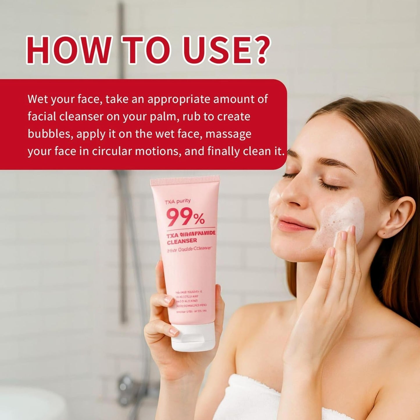 Niacinamide Deep Cleansing Facial Wash- Pore Refining, Moisturizing Face Cleanser, Makeup & Sunscreen Remover, No Dryness, For All Skin Types (1PC)