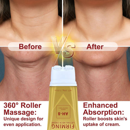Mtmult AH-8 Firming Neck Cream - Neck Creams for Tightening and Firming - Anti-Aging Cream for Loose Skin with Roller Applicator - Effective for Neck & Body, Lifting Cream for Women & Men (2PC)