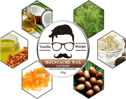 Beard and Mustache Wax 30g, Balm for Beard and Shaping Facial Hair with Coconut Oil Natural Conditioner Wax