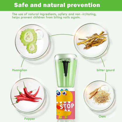 No Bite Nail Polish - Stop Biting, Easy Application - Bitter Taste, Natural Plant Extract
