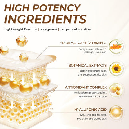 Deep Vitamin C Golden Capsule Hydrating Face Moisturizer, Antioxidant Protection, Lightweight Daily Skincare