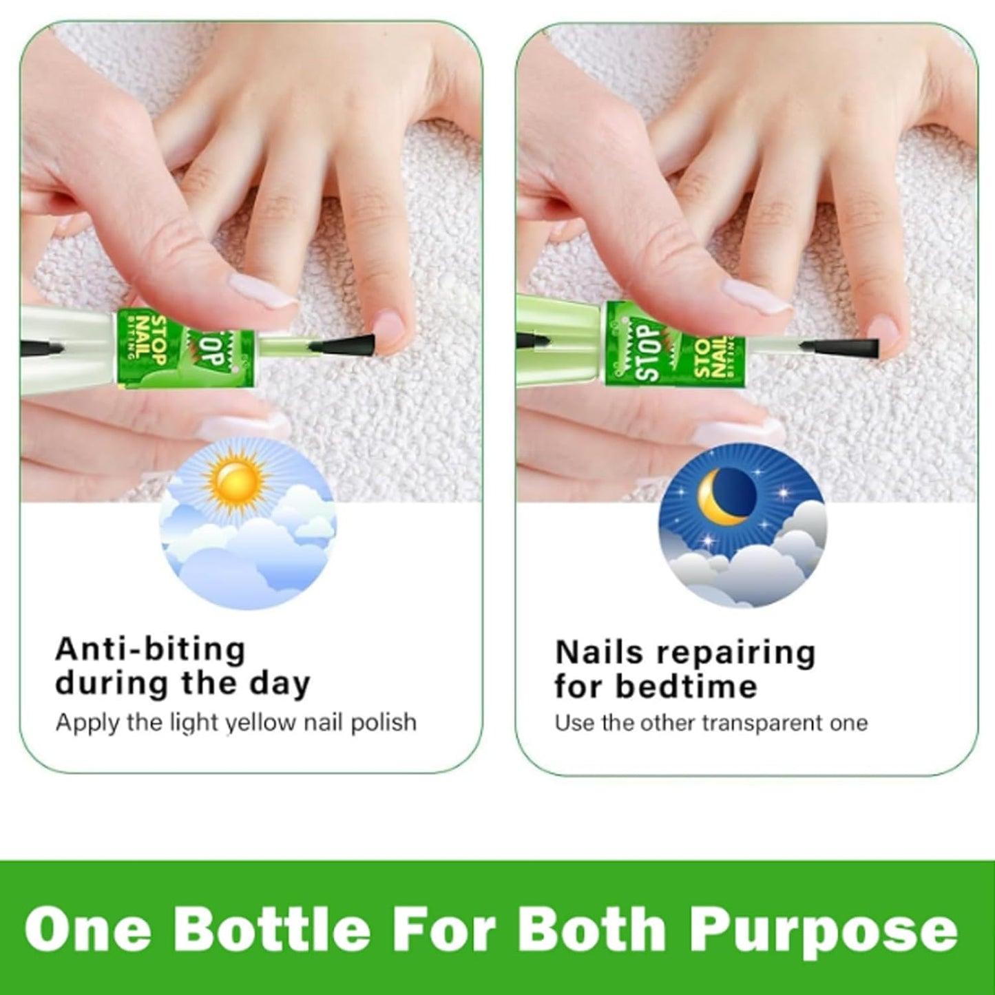 No Bite Nail Polish - Stop Biting, Easy Application - Bitter Taste, Natural Plant Extract