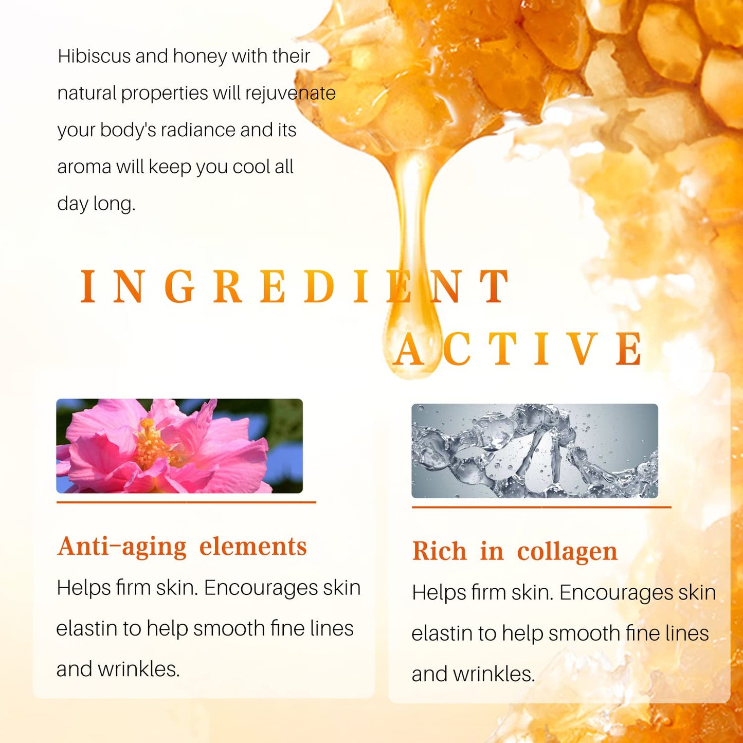 Hibiscus and Honey Firming Cream(60ML), Neck Firming Skin Tightening Cream With Collagen & Hyaluronic Acid, Reduces the Look of Neck Lines,Tightens,& Smooths