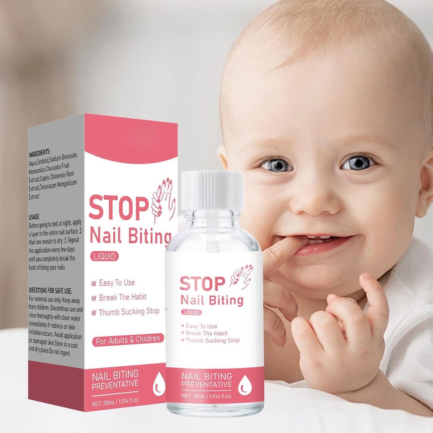 Anti Bite Nail | Transparent Hardening Care 30 ml Resistant, Long-Lasting Solution Hands Fingers Adult and Baby Thumb Sucking Stop