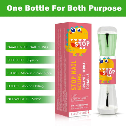No Bite Nail Polish - Stop Biting, Easy Application - Bitter Taste, Natural Plant Extract