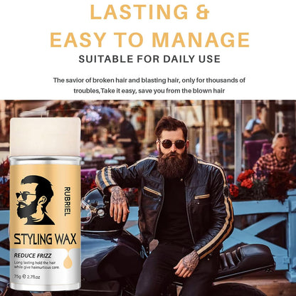 Hair Wax Stick, Hair Styling Wax Stick, Styling Wax for Smooth Wigs, Slick Stick for Hair Non-greasy Styling Hair Pomade, Washable Treatment with All Day Hold (2pcs)