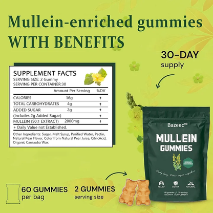 🔥Last Day Promotion 49% OFF🔥Mullein Gummies | Lung Health & Sinus Relief (30 Day Supply)