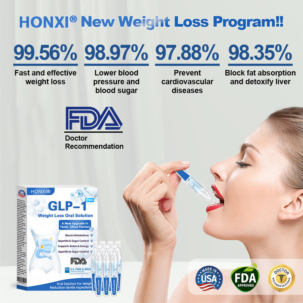 ❤️Honxi@ GLP-1Max Weight Loss Oral Solution — Easily manage weight, support cardiovascular health, lower blood sugar and blood lipids, improve sleep and breathing, and protect joint health🚀